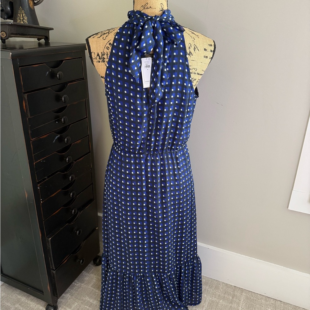 Banana Republic Navy Patterned Midi Dress - Picture 5 of 10